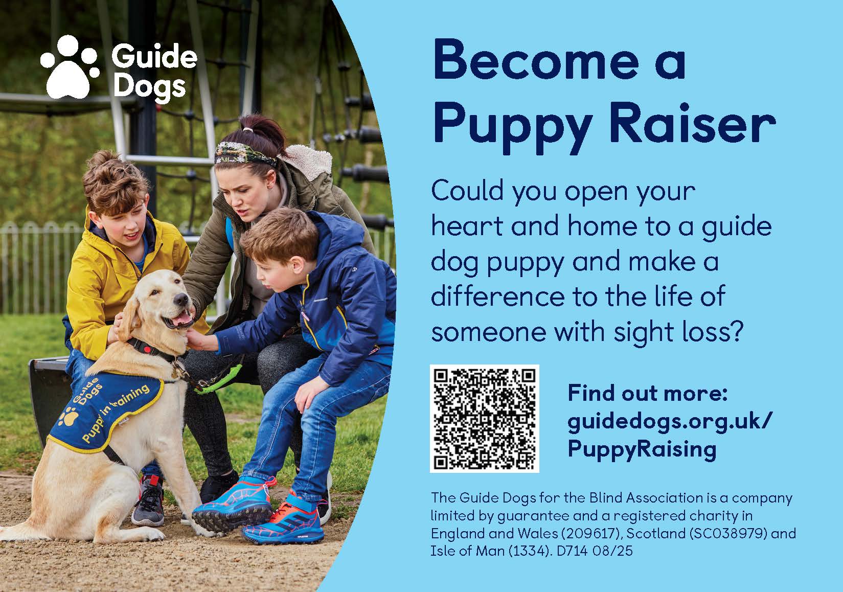 Contact Karen at volattractcentral@guidedogs.org.uk for more information